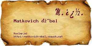 Matkovich Ábel névjegykártya